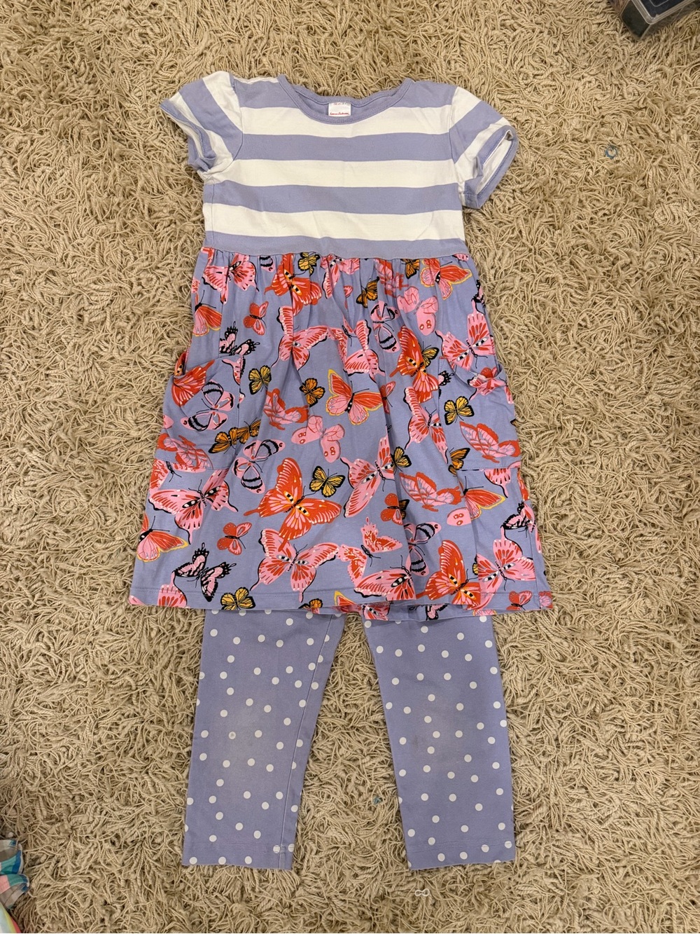 Hanna Andersson Light Lavender Girls Tunic Shirt with Capri Pants